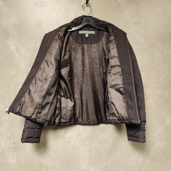 Kenneth Cole Reaction Brown Puffer Down Short Jacket Size Medium - Picture 5 of 7